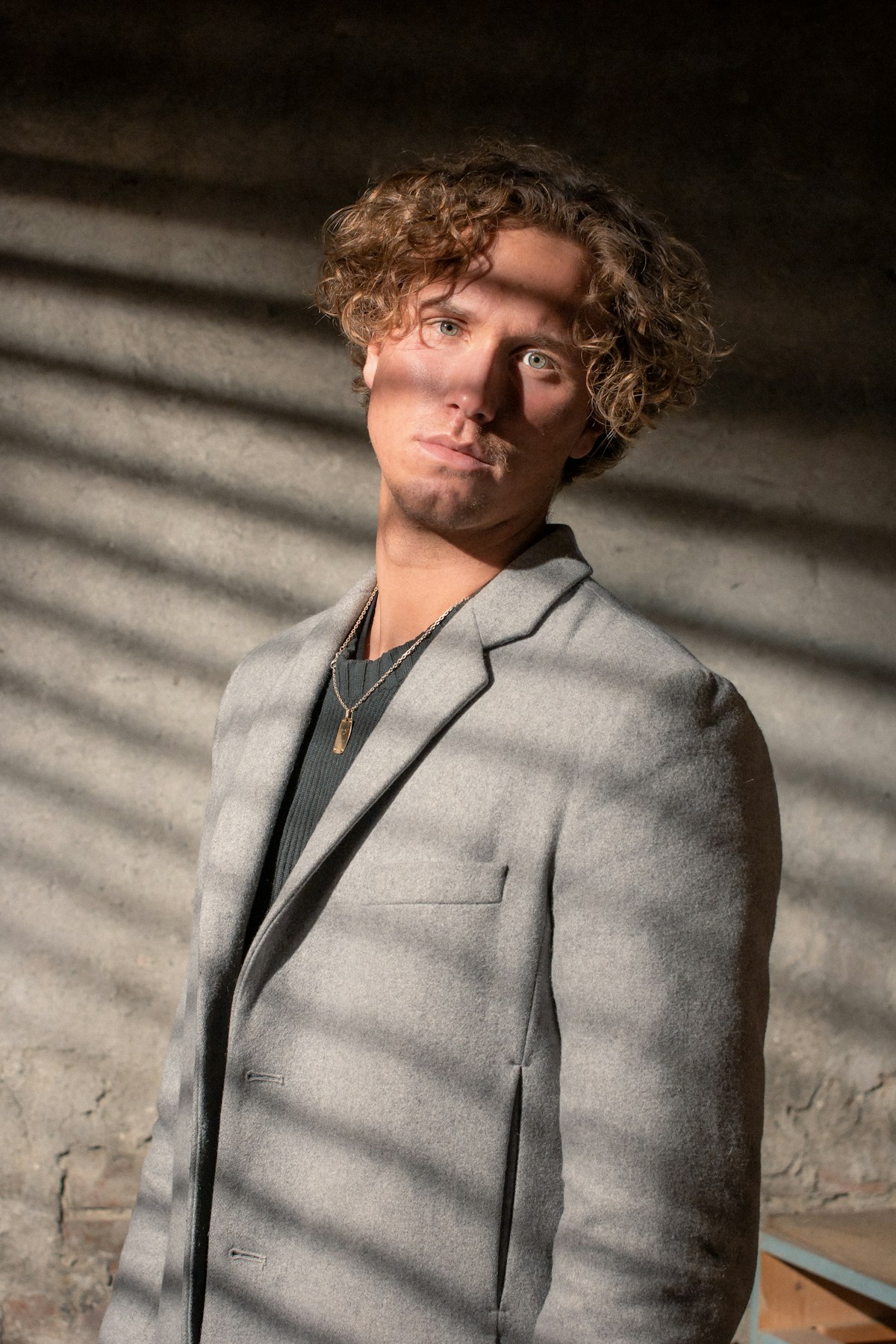 Close detail of a tailored suit